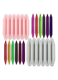 2 Pcs Crayon Mold, NDouble Tipped Crayon Mold Crayon Recycling Mold Pure Silicone Crayon Mold Oven Safe Crayon Mold DIY Crayon Shaped Mold Reusable Crayon Mold for DIY Making(Pink Gray)