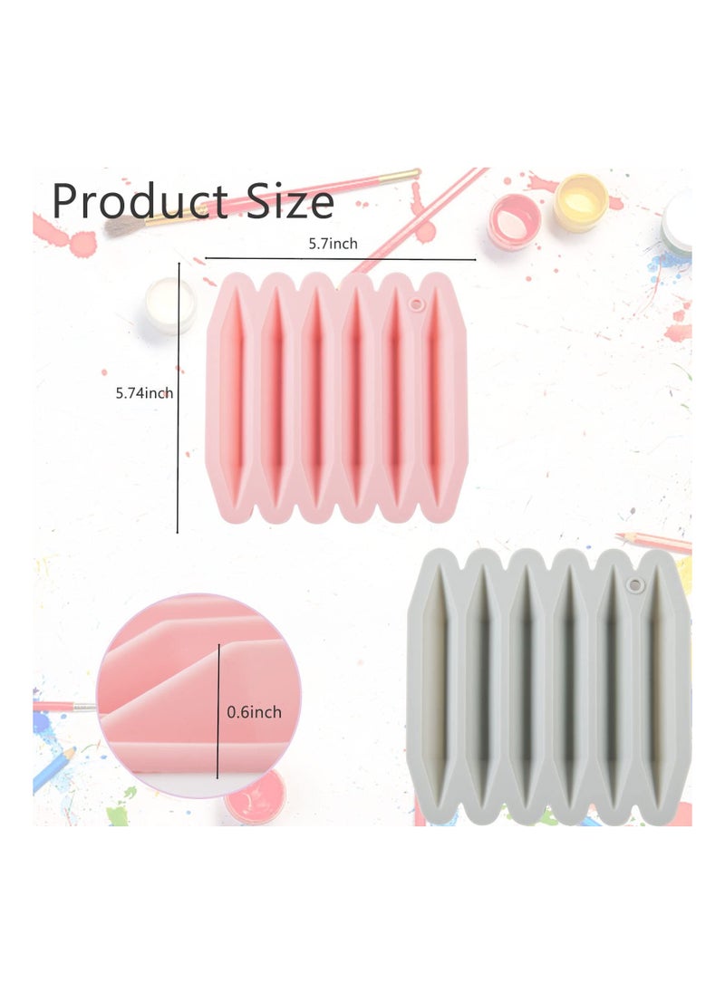 SYOSI - 2 Pcs Crayon Mold, NDouble Tipped Crayon Mold Crayon Recycling Mold Pure Silicone Crayon Mold Oven Safe Crayon Mold DIY Crayon Shaped Mold Reusable Crayon Mold for DIY Making(Pink Gray) - Image 1