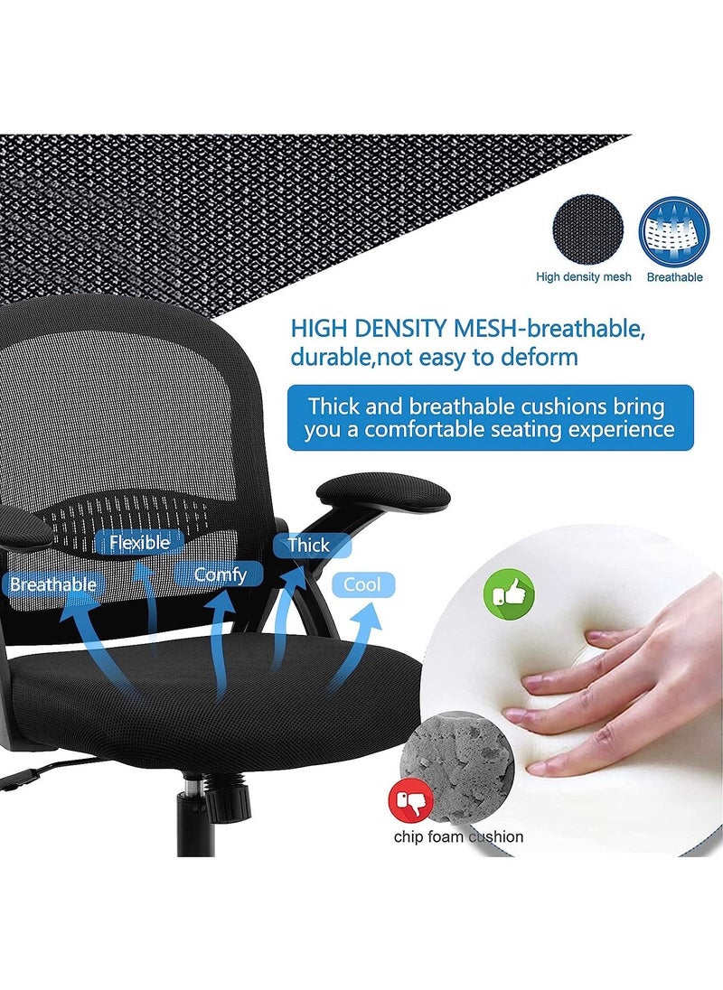 Comfortable Office Chair Ergonomic Low Back Mesh Chair with Flip Up Armrests and Lumbar Support Computer and Home Office Chair - pzsku/Z498ECD778F1E7243D75AZ/45/_/1687156974/5273a589-3647-4c5a-9c7f-9a65e020570e