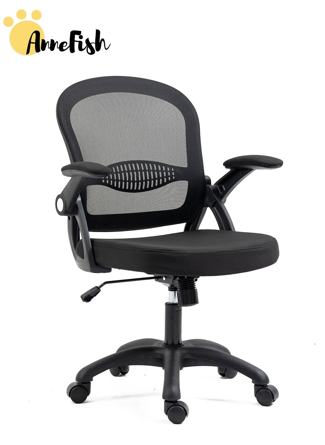 Comfortable Office Chair Ergonomic Low Back Mesh Chair with Flip Up Armrests and Lumbar Support Computer and Home Office Chair 