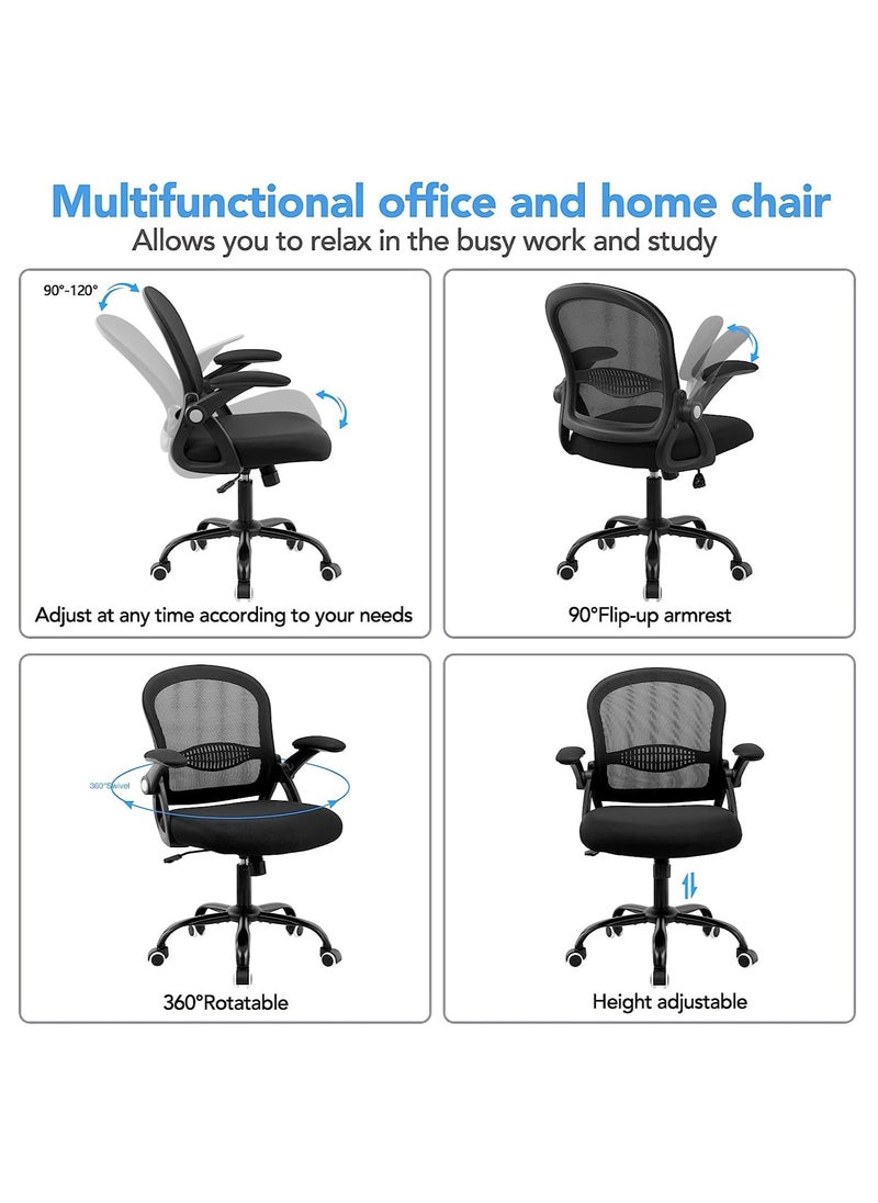 Comfortable Office Chair Ergonomic Low Back Mesh Chair with Flip Up Armrests and Lumbar Support Computer and Home Office Chair - pzsku/Z498ECD778F1E7243D75AZ/45/_/1735893248/5e1a048c-4e26-4444-8f4c-9824a58d10bd