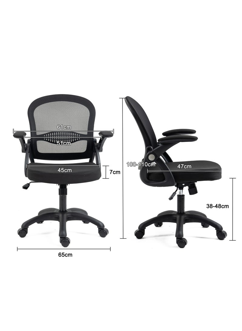 Comfortable Office Chair Ergonomic Low Back Mesh Chair with Flip Up Armrests and Lumbar Support Computer and Home Office Chair - pzsku/Z498ECD778F1E7243D75AZ/45/_/1735893250/94247ef4-0703-4291-ad5c-7e763d3f6383