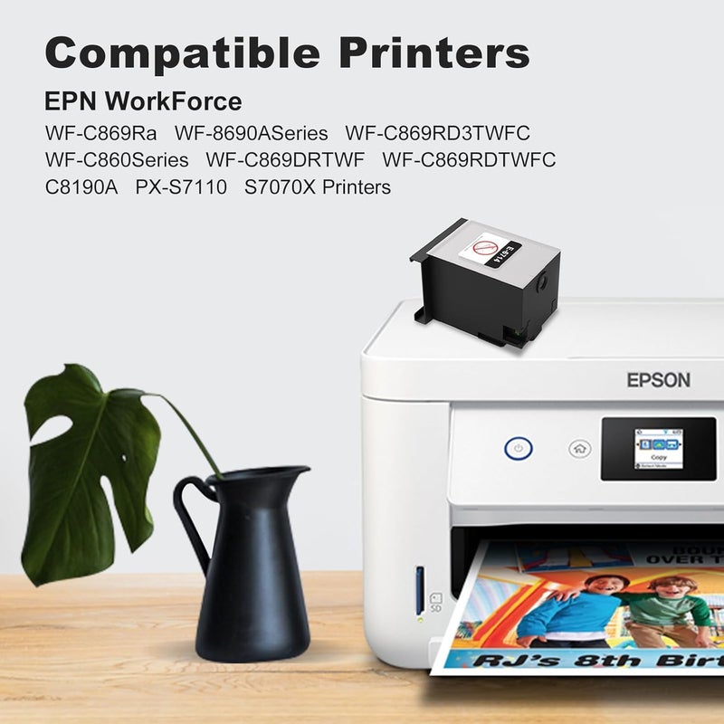 Dotpot T6712 Maintenance West Ink Box with Chip for Epson Workforce Pro Wf-r8590,Wf-r8590Dwf,Wf-r8590Dtwf,Wf-r8590Dtwf,Wf-r8590D3Tw Printers (T-6712) - Image 3