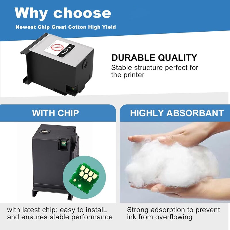 Dotpot T6712 Maintenance West Ink Box with Chip for Epson Workforce Pro Wf-r8590,Wf-r8590Dwf,Wf-r8590Dtwf,Wf-r8590Dtwf,Wf-r8590D3Tw Printers (T-6712) - Image 4