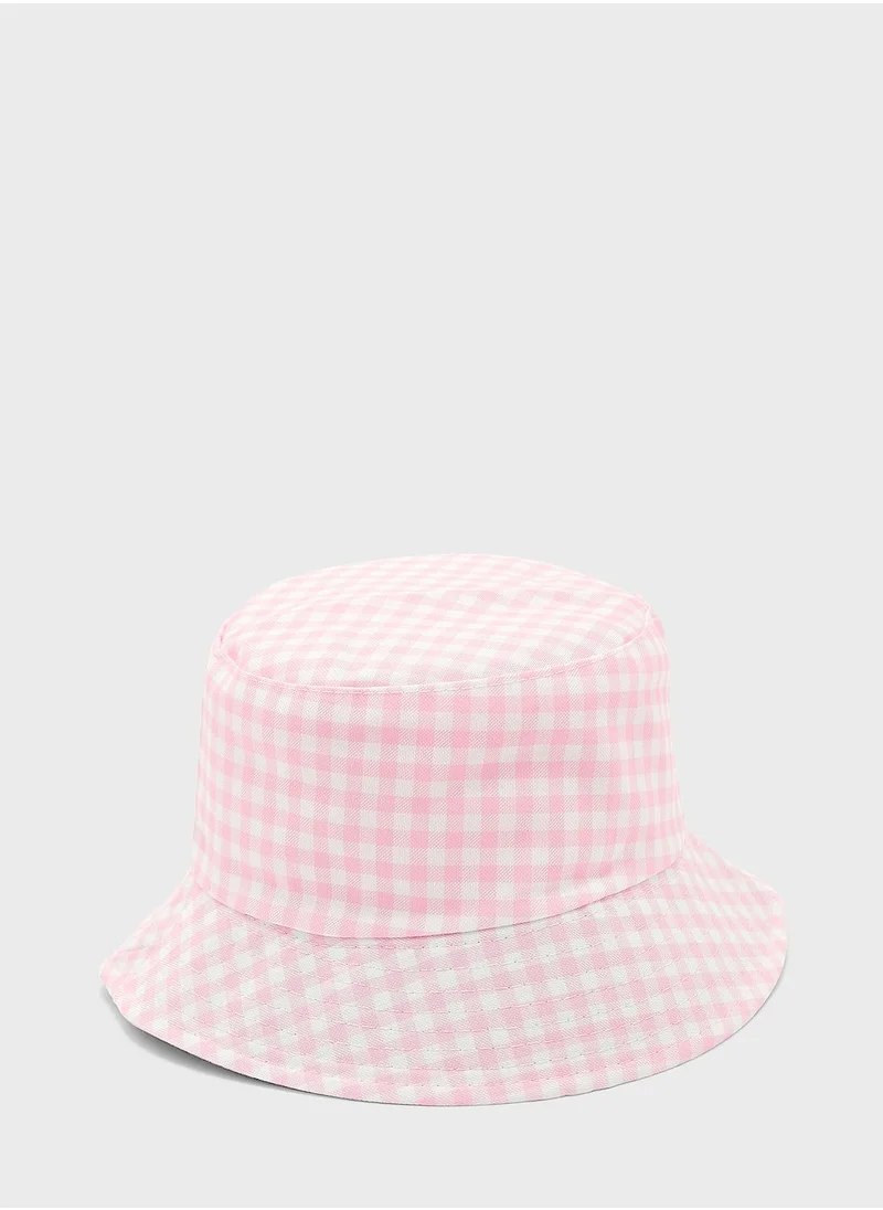 Ginger Gingham Check Bucket Hat