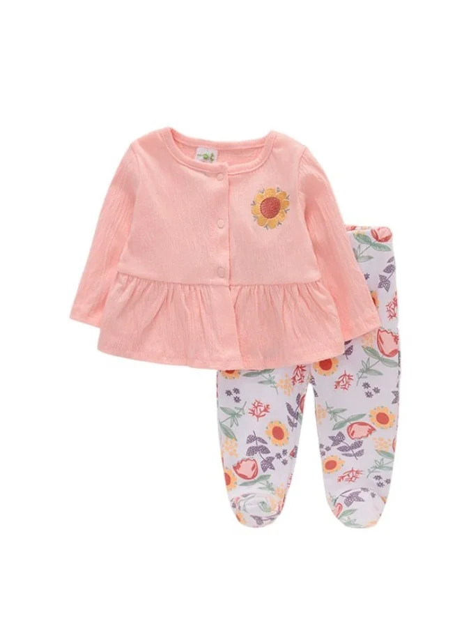 بمبىمىشى Bambimici Floral Print Bodysuit Set - Peach