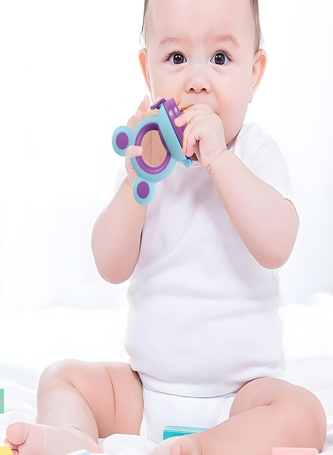 Cuteably Baby Bite Pacifier Food Grade Leakage Evenly Supplementation Silicone Baby Nibbler Feeding Juice Extractor Pacifier Baby Products (Blue) - Image 3