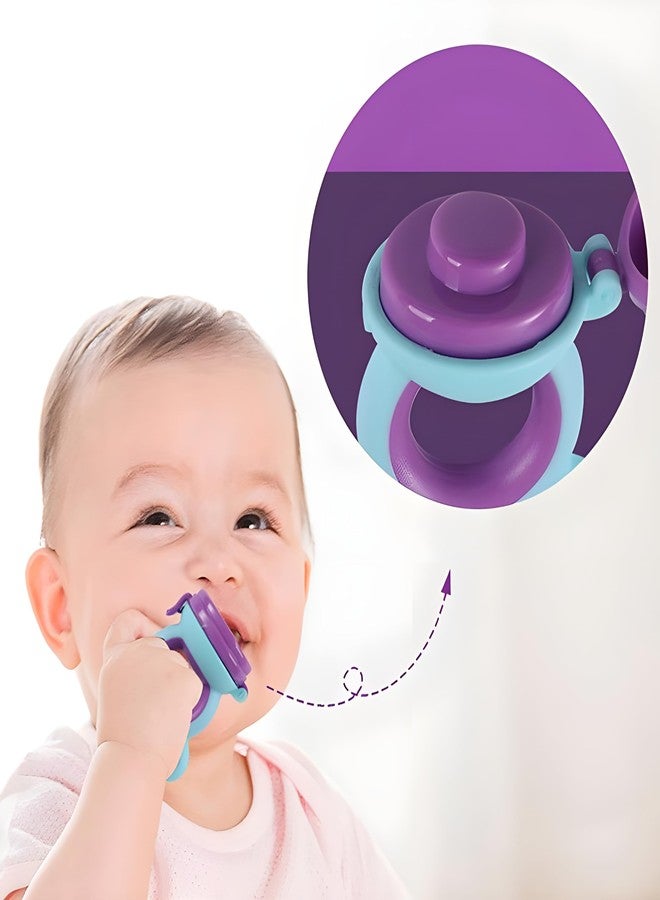 Cuteably Baby Bite Pacifier Food Grade Leakage Evenly Supplementation Silicone Baby Nibbler Feeding Juice Extractor Pacifier Baby Products (Blue) - Image 4