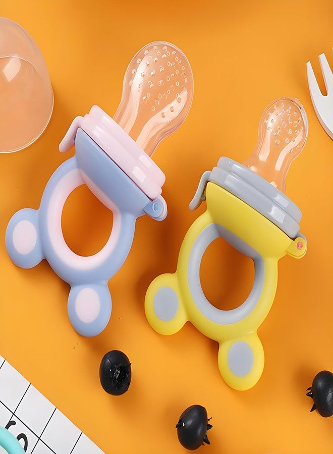 Cuteably Baby Bite Pacifier Food Grade Leakage Evenly Supplementation Silicone Baby Nibbler Feeding Juice Extractor Pacifier Baby Products (Blue) - Image 2