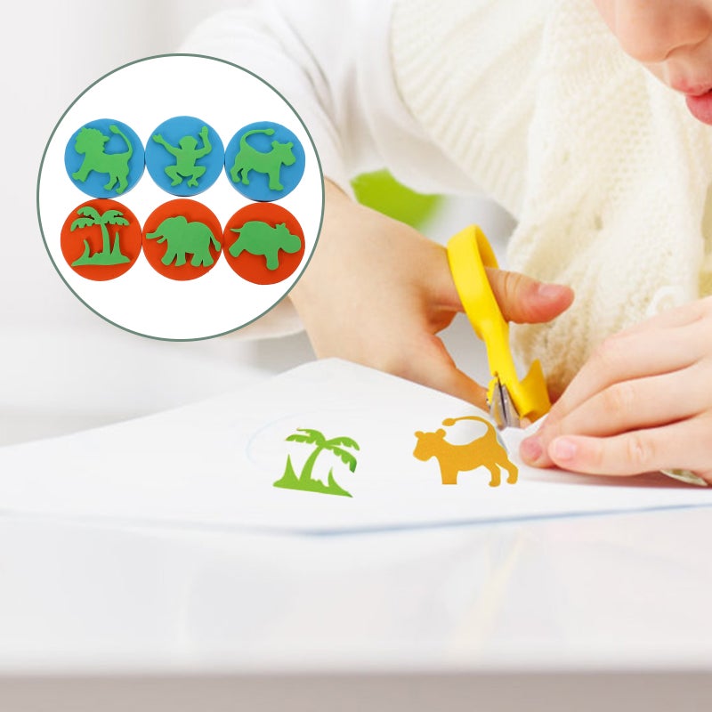 12 pcs Assorted Pattern Kids Animal Stamps Graffiti Hand Stamp EVA Painting Seal - Image 5