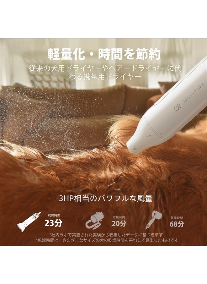 JELLYFISH - Dog Hair Dryer for Pet Grooming High Velocity Force Blower-Innovative 62m/s Air Speed Motor-1.21lb Lightweight Portable Dog Blow Dryer for Home & Travel-4 Levels Temperature 3 Nozzle 2 Blow Speed - Image 1