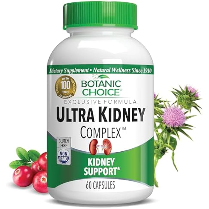 Botanic Choice Ultra Kidney Complex - Optimal Kidney Support with Milk Thistle, Green Tea & More- 60 Capsules - Image 1