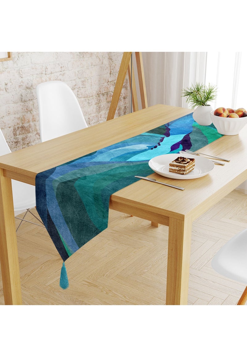 ريزاريز مفرش طاولة باللون الأزرق المخضر