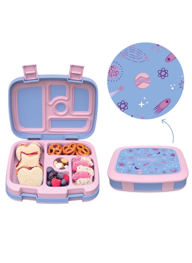 Bentgo Kids Prints Leak Proof, 5 - Compartment Bento - Style Kids Lunch Boxideal Portion Sizes For Ages 3 To 7Bpa - Free, Dishwasher Safe , Food - Safe Materials Collection (Lavender Galaxy)  - Image 2