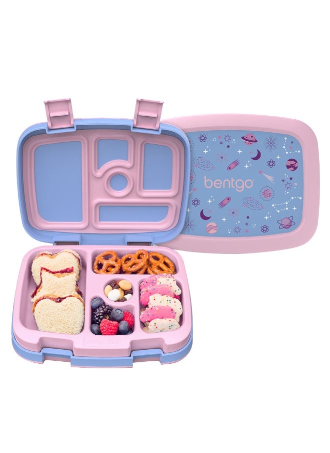 Bentgo Kids Prints Leak Proof, 5 - Compartment Bento - Style Kids Lunch Boxideal Portion Sizes For Ages 3 To 7Bpa - Free, Dishwasher Safe , Food - Safe Materials Collection (Lavender Galaxy)  - Image 1