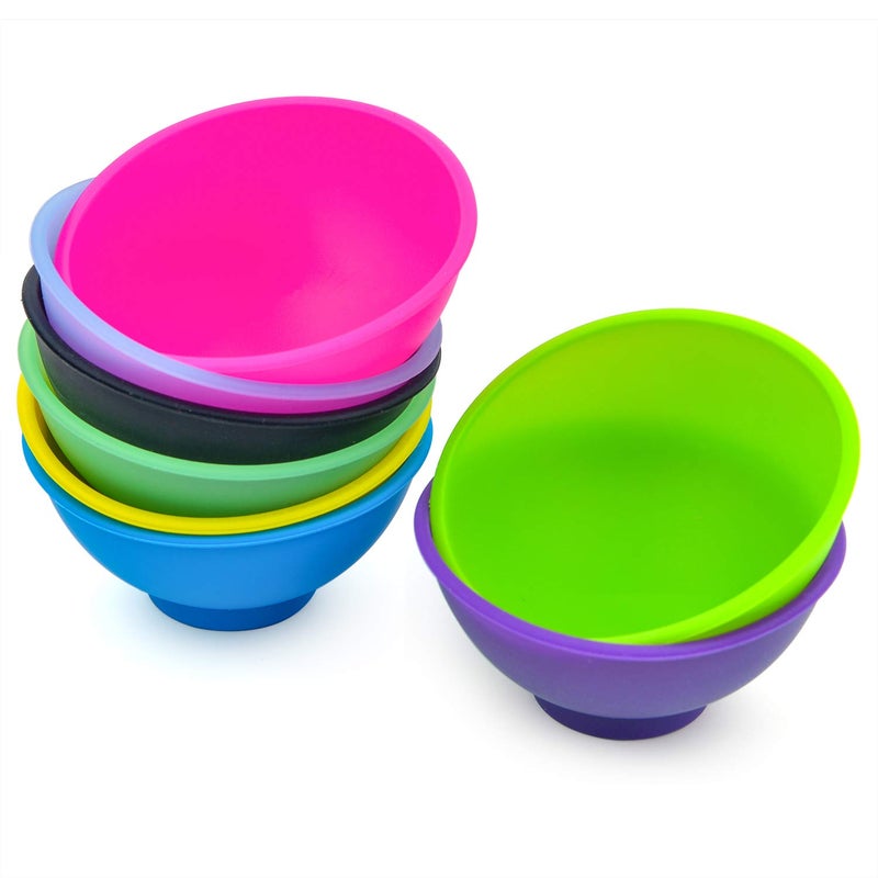 Coopay 8 Pieces Mini Silicone Pinch Bowls Colorful Heat Resistant Snack Prep and Serve Bowls Unbreakable Flexible 175 Oz Solid Colors