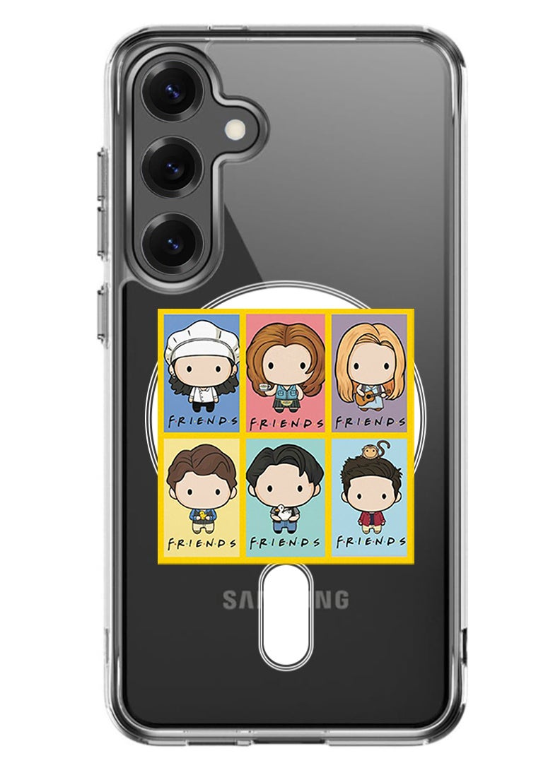 Theodor Magnetic Case for Samsung Galaxy S25 6.2-inch Compatible with MagSafe Wireless Charging, Shockproof Phone Bumper Cover friends - Image 1