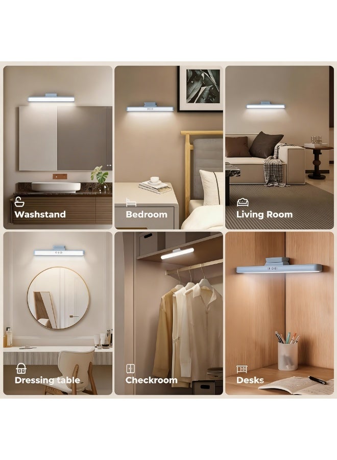 Three Color Eye-Protecting Dormitory LED Charging Cabinet Lamp, LED Makeup Mirror Lights,Magnetic Rotating Lamp, 1800 mAh Battery,Portable Without Punching,Office desk Lamp,Wardrobe Lamp,Dormitories Lamp - Image 3