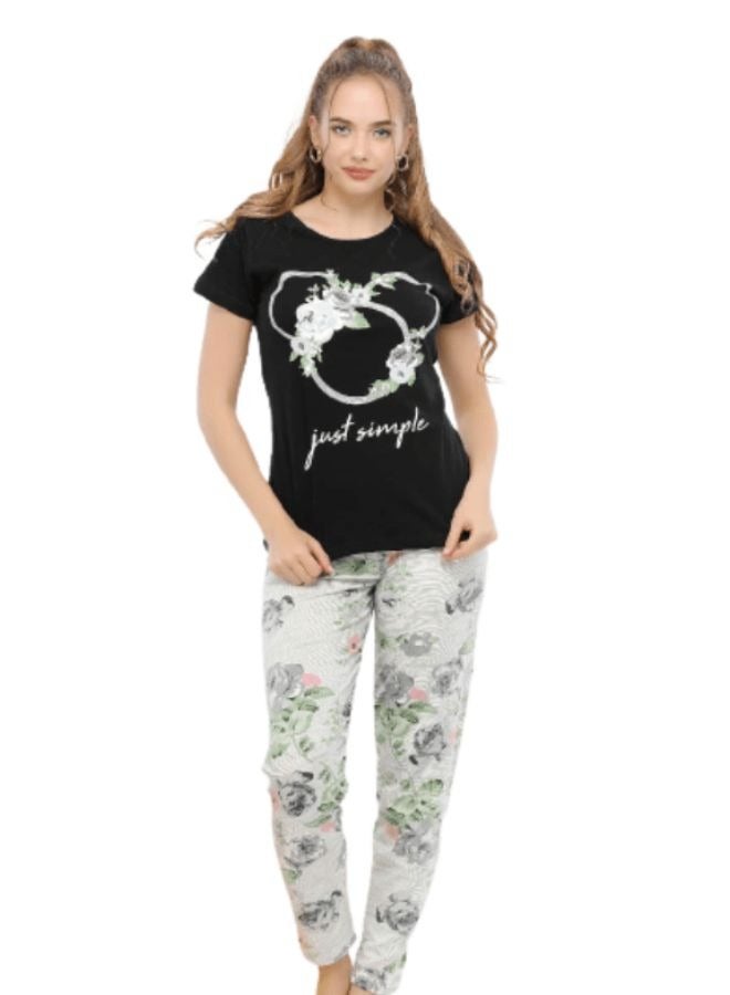 جنة بجامة نسائية قطن كم قصير