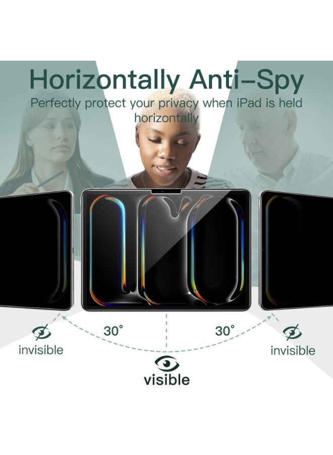 عام حامي شاشة الخصوصية لآيباد برو 11 إنش M4 2024 - مع أداة تركيب سهلة، زجاج مقوى مضاد للتجسس. - Image 2