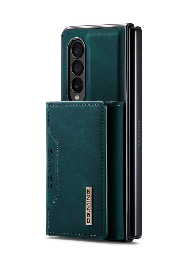 DGMING Wallet Case for Samsung Galaxy Z Fold 4, DG.MING Premium Leather Phone Case Back Cover Magnetic Detachable with Trifold Wallet Card Holder Pocket (Green)  - Image 5