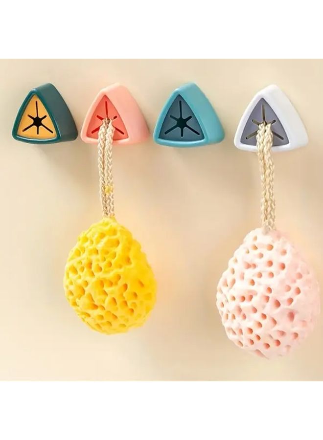 5Pcs Grey White Triangle Plastic No Drill Towel Hooks Wall Mount Easy Install - Image 4