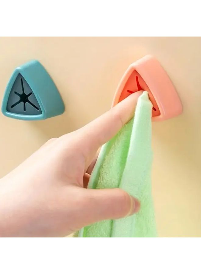 5Pcs Grey White Triangle Plastic No Drill Towel Hooks Wall Mount Easy Install - Image 5