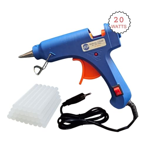 VCR 20W Hot Melt Glue Gun for Crafting & DIY Purpose - 20 Watts - ON/Off Switch for Precise Glue Output - Easy To Use Blue Glue Gun + 30 Transparent - 7mm Glue Sticks - VCR 20 Mini - Image 2
