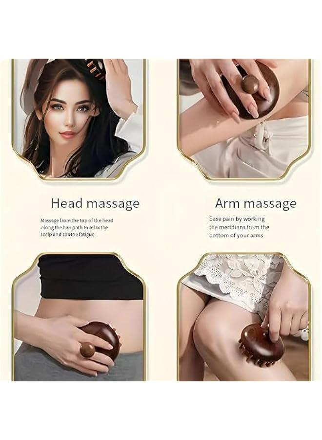 إسكدنيا Massage Hair Brush,Sandwood Hair Scalp Massager with 28 Pins, Wooden Scalp Massage Comb, Wooden with Handle, for Men and Women, Full Body Hair Brush - Image 3