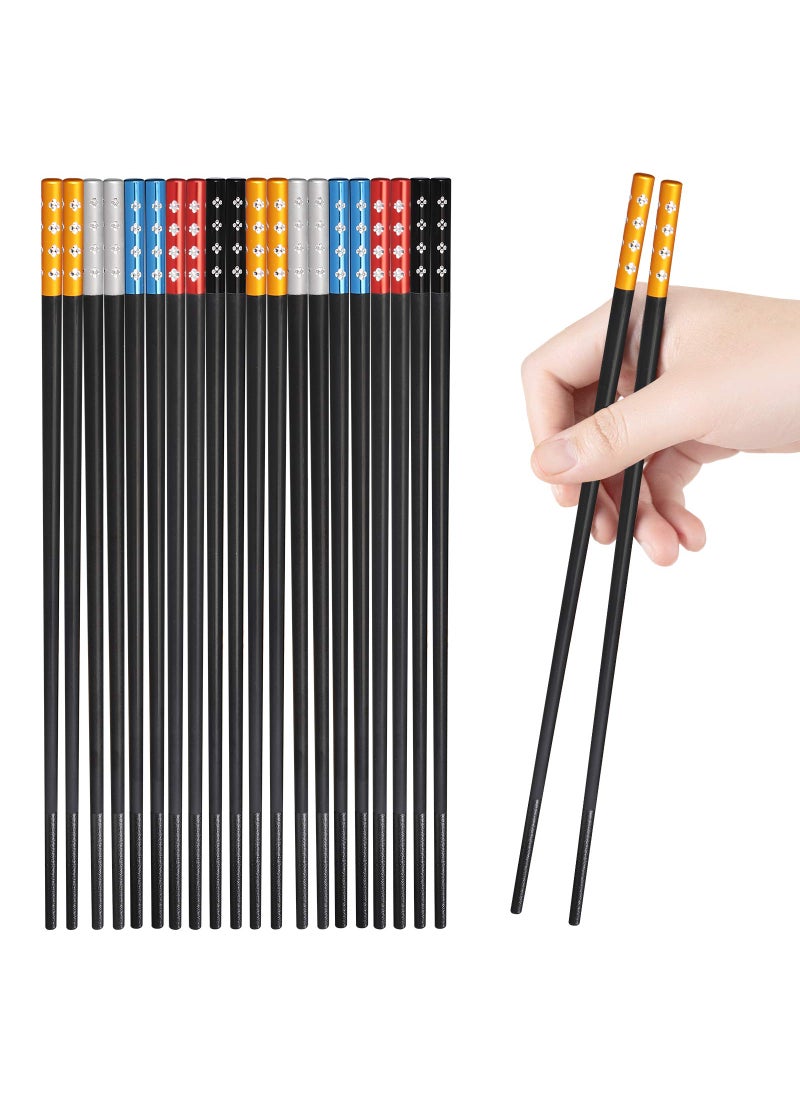 GADIEDIE 10 Pairs Fiberglass Chopsticks NonSlip Chopsticks Dishwasher Safe for Chinese style Japanese Food Cooking Chopstick 95 inch Five colors 