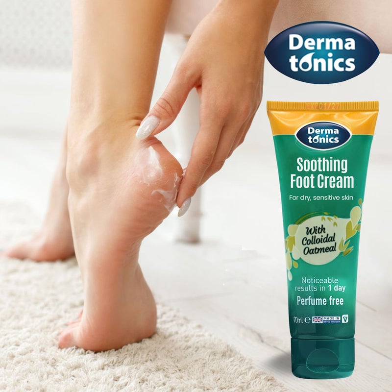 Dermatonics Soothing Foot Cream - 10% Urea w/Colloidal Oatmeal, Exfoliating & Softening Balm, Moisturizer for Dry, Cracked Heels & Rough Skin, Rehydrating for Feet, Elbows & Hands - 2.37 fl oz Tube - Image 4