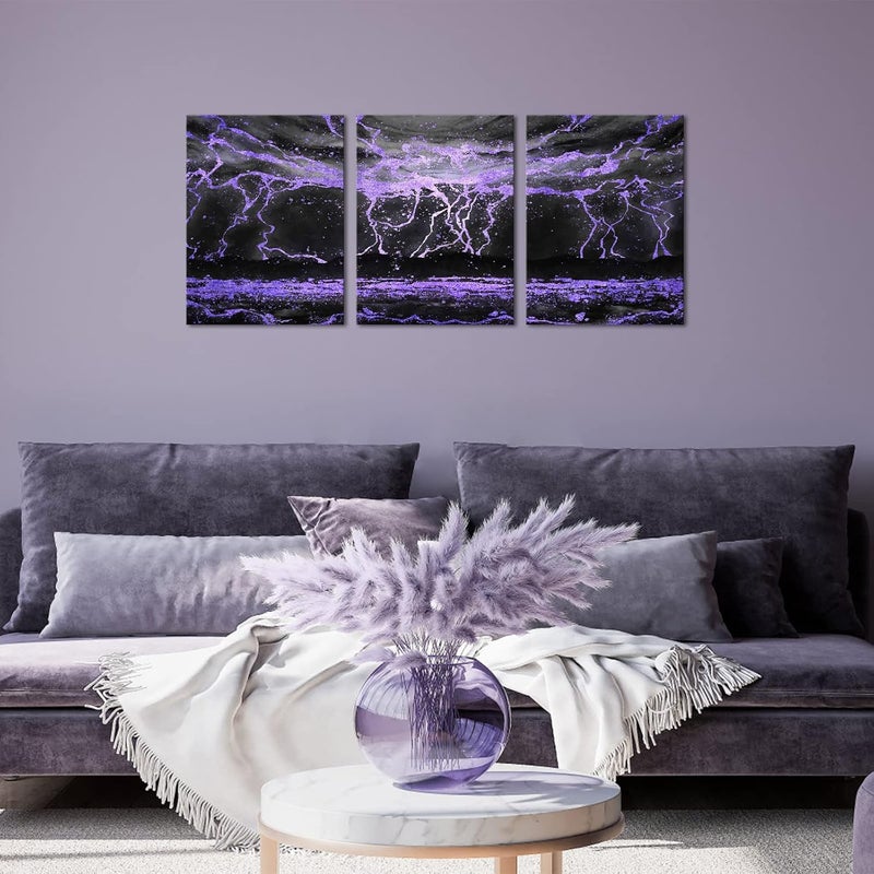 Kalormore Abstract Lightning Strikes Canvas Wall Art - Image 4