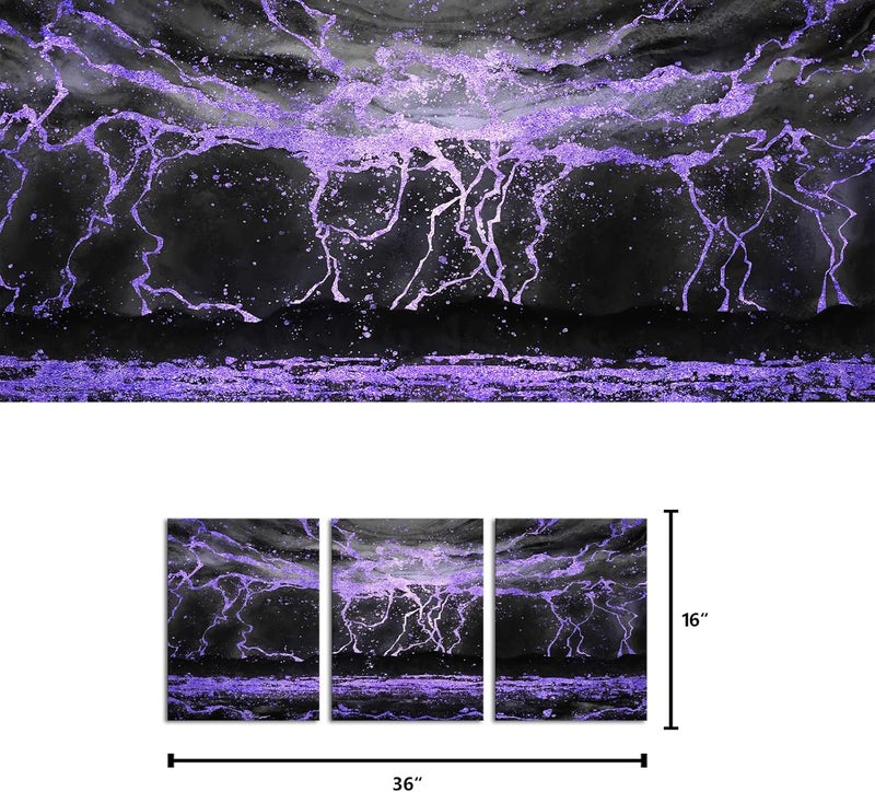 Kalormore Abstract Lightning Strikes Canvas Wall Art - Image 2