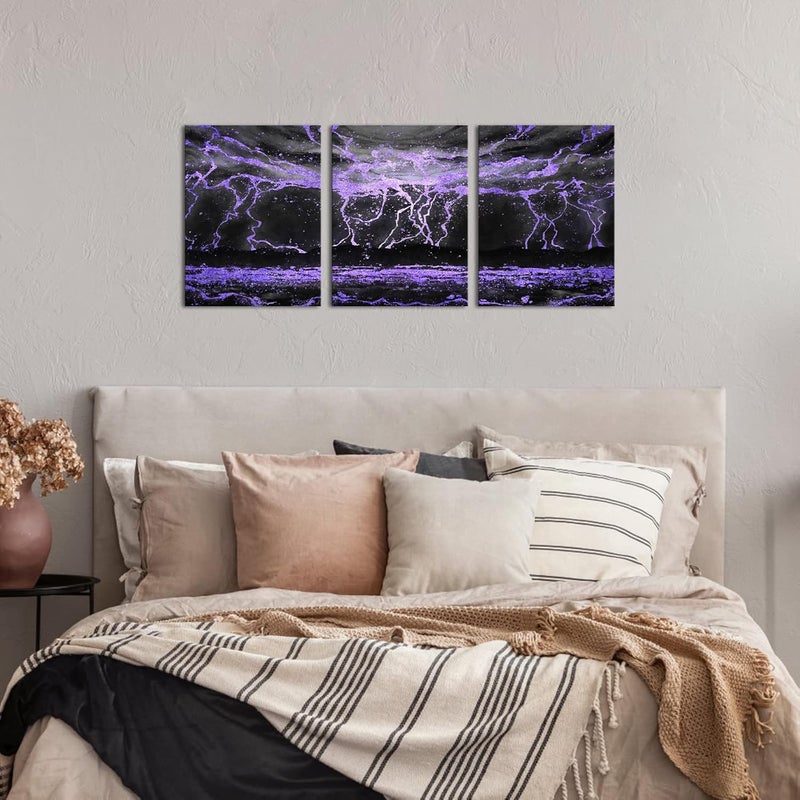 Kalormore Abstract Lightning Strikes Canvas Wall Art - Image 5