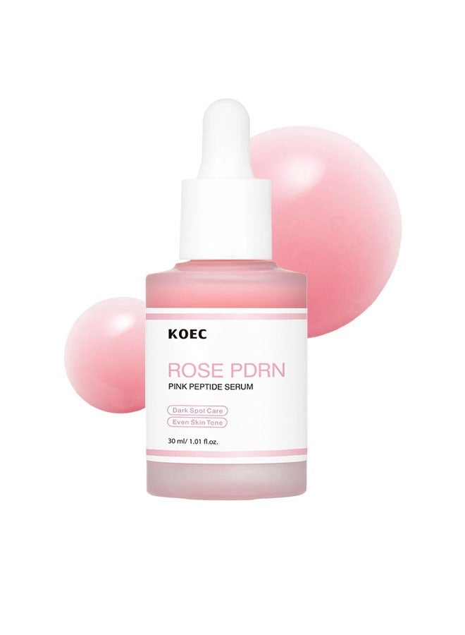 KOEC ROSE PDRN  Pink Peptide Serum- Dark Spot Care,Even Skin Tone, PDRN (Sodium DNA)1%, 5 Types Peptide Complex-PDRN Salmon, Pink glow serum, Peptide, Niacinamide, Hydrating & Moisturizing  30ml - Image 1