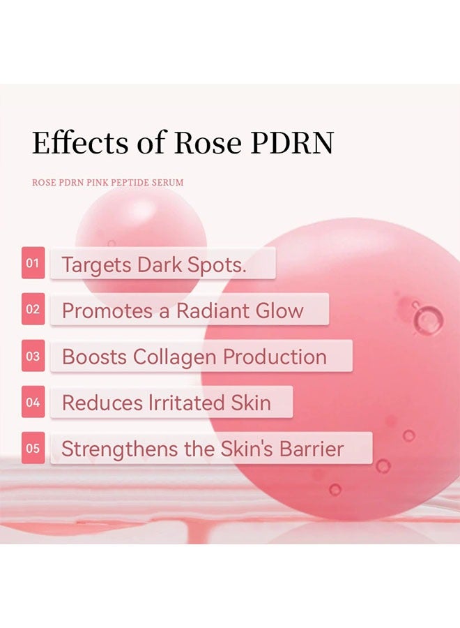 KOEC ROSE PDRN  Pink Peptide Serum- Dark Spot Care,Even Skin Tone, PDRN (Sodium DNA)1%, 5 Types Peptide Complex-PDRN Salmon, Pink glow serum, Peptide, Niacinamide, Hydrating & Moisturizing  30ml - Image 4