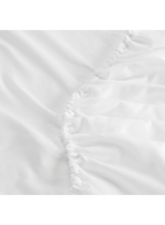 Serta Simply Clean Super Soft Hypoallergenic Stain Resistant Deep Pocket 4 Pieces Solid Bed Sheet Set, Queen, White - Image 4