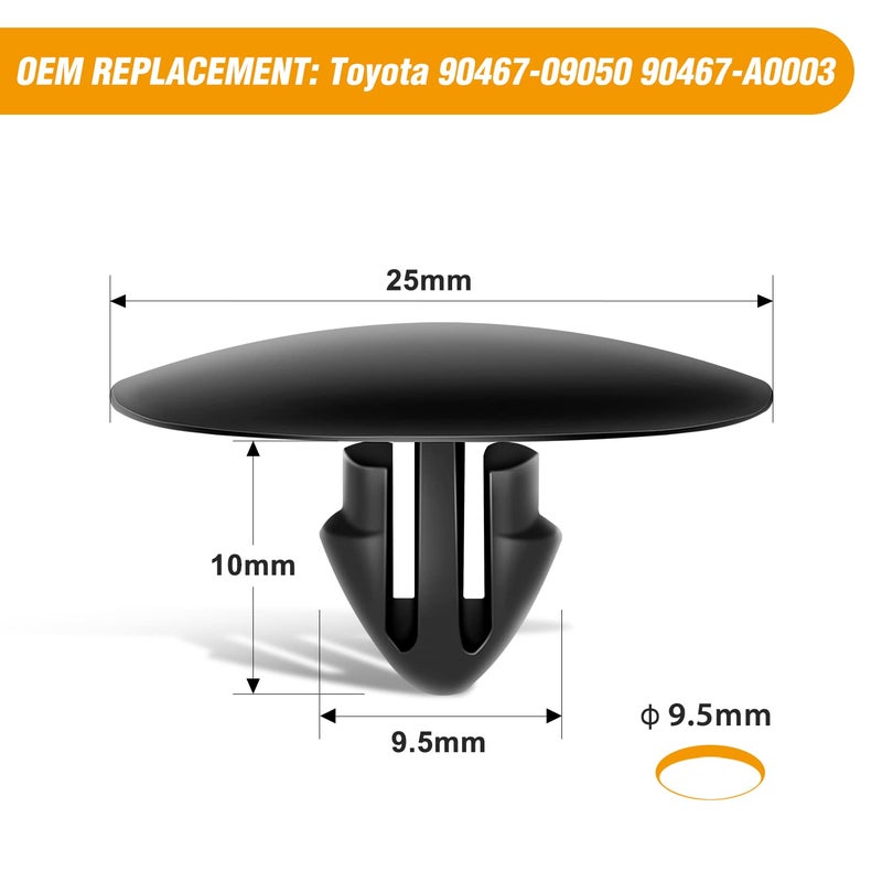 GOOACC 50pcs Hood Insulation Retainer 7mm for Toyota 90467-09050 90467-A0003 GM 88970747 94858509 Lexus Scion - Image 2