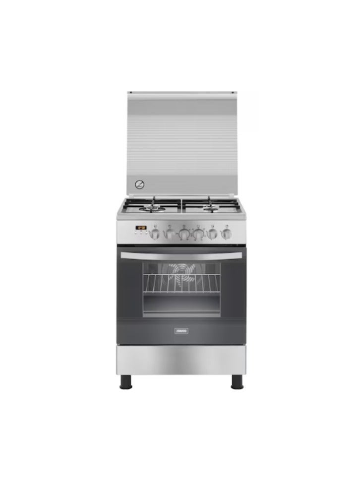 Zanussi 4-Burner Cool Max Stainless Steel Cooker 2 Fans Safety Code 6576 ZCG64396XB