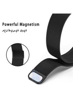 HS Band For Huawei Band 8 Milan Metal Magnetic Watch Band Black  - Image 3
