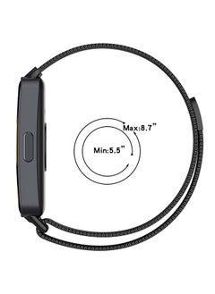 HS Band For Huawei Band 8 Milan Metal Magnetic Watch Band Black  - Image 4