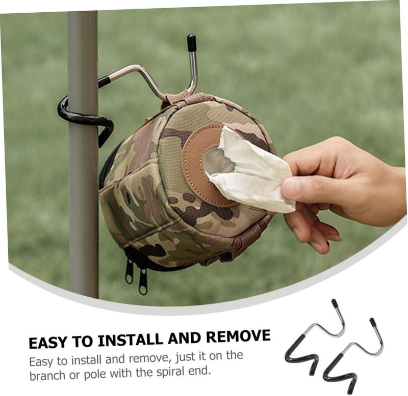 VOSAREA 2Pcs Outdoor Anti-Skid Lamp Pole Hooks Versatile Tent Light Hangers for Camping and Hiking Supplies - Image 3