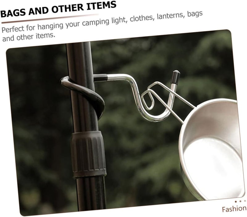 VOSAREA 2Pcs Outdoor Anti-Skid Lamp Pole Hooks Versatile Tent Light Hangers for Camping and Hiking Supplies - Image 4