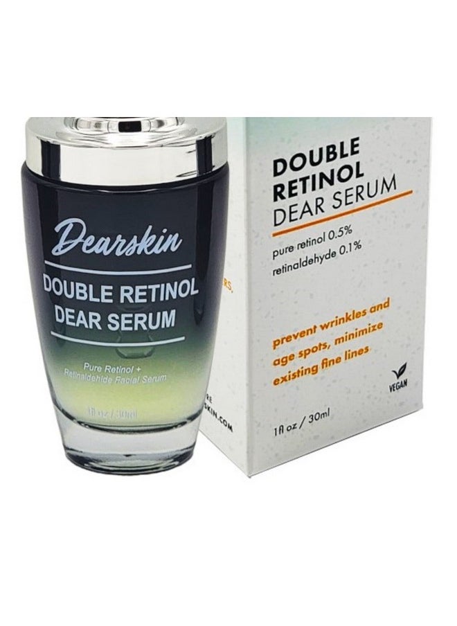 Dearskin - Retinol Serum Double Retinol Dear Serum By Dearskin Retinaldehide 0.1% Plus Pure Retinol 0.5% Antiaging Powerful Antiwrinkle Repair Regenerating Serum - Image 1