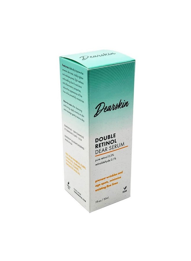 Dearskin - Retinol Serum Double Retinol Dear Serum By Dearskin Retinaldehide 0.1% Plus Pure Retinol 0.5% Antiaging Powerful Antiwrinkle Repair Regenerating Serum - Image 1