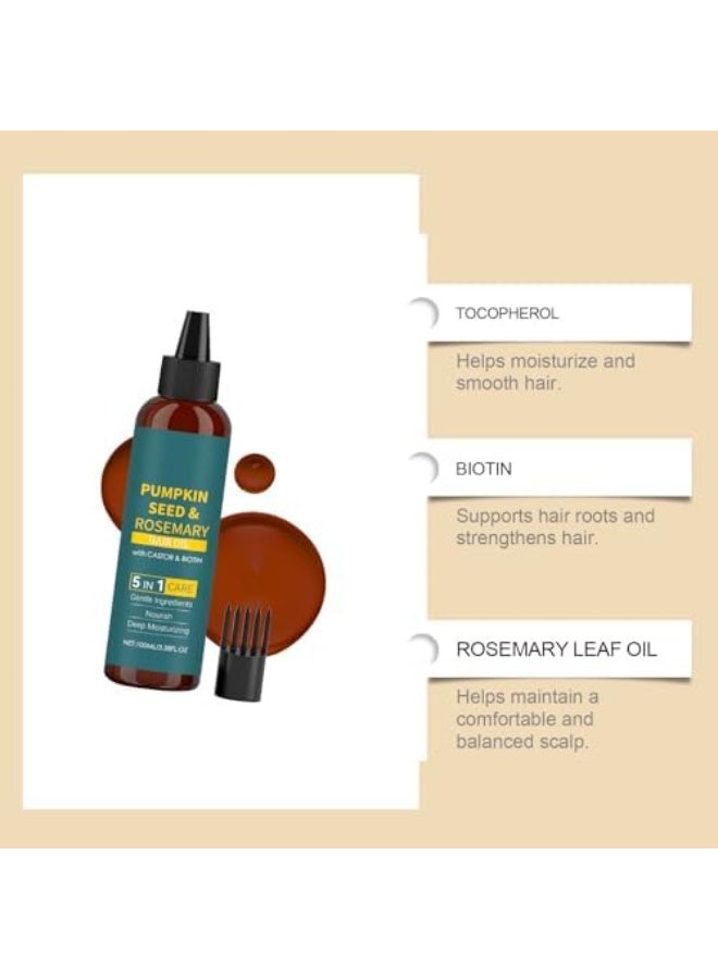 Pumpkin Seed Rosemary Oil For Hair Growth | Infused with Pumpkin Seed, Rosemary, Castor Oil | Hair Oils Repairs Dry Damaged Hair, Strengthening, Moisturizing, Healthier Hair - Image 4