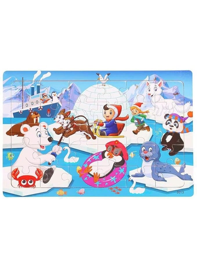 عبوة مكونة من 3 قطع بازل الحيوانات للأطفال الصغار 3 سنوات فما فوق| 30 قطعة | لعبة تعليمية مطابقة للشكل لتنمية المهارات الحركية الدقيقة والتعرف على الحيوانات | آمنة وعالية الجودة - Image 4