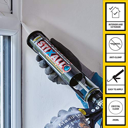 SIKA Everbuild Stixall – Extreme Power Sealant and Adhesive – Waterproof – Crystal Clear – 290ml - Image 2