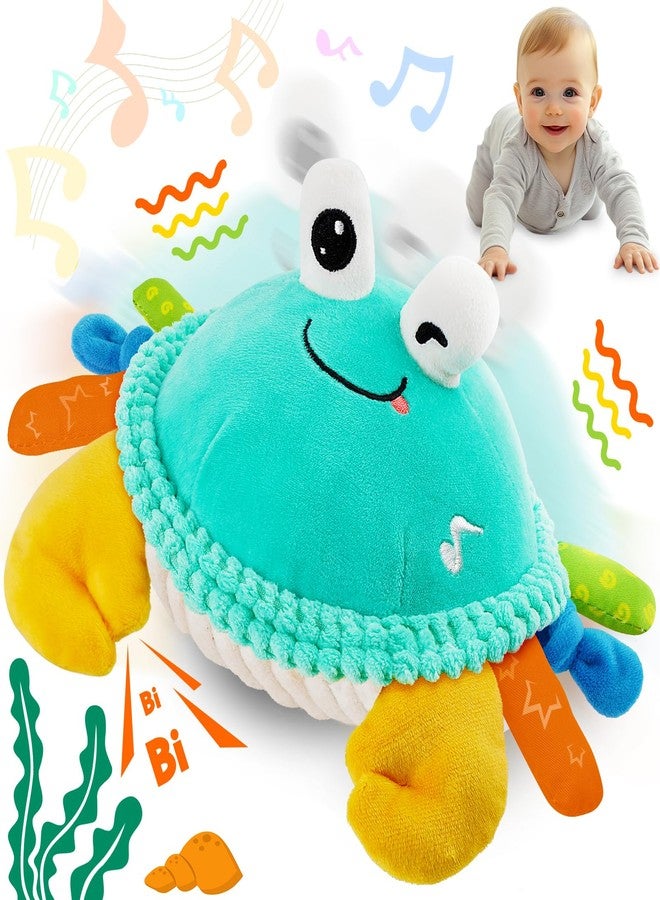 FUNZBO Baby Toys 12 18 Months - 3 in 1 Musical Dancing Crawling Crab Baby Plush Toy, Interactive Infant Tummy Time Toys with 50 Songs & Recording Feature, Birthday Gifts for Age 1-3 Toddler - Image 1