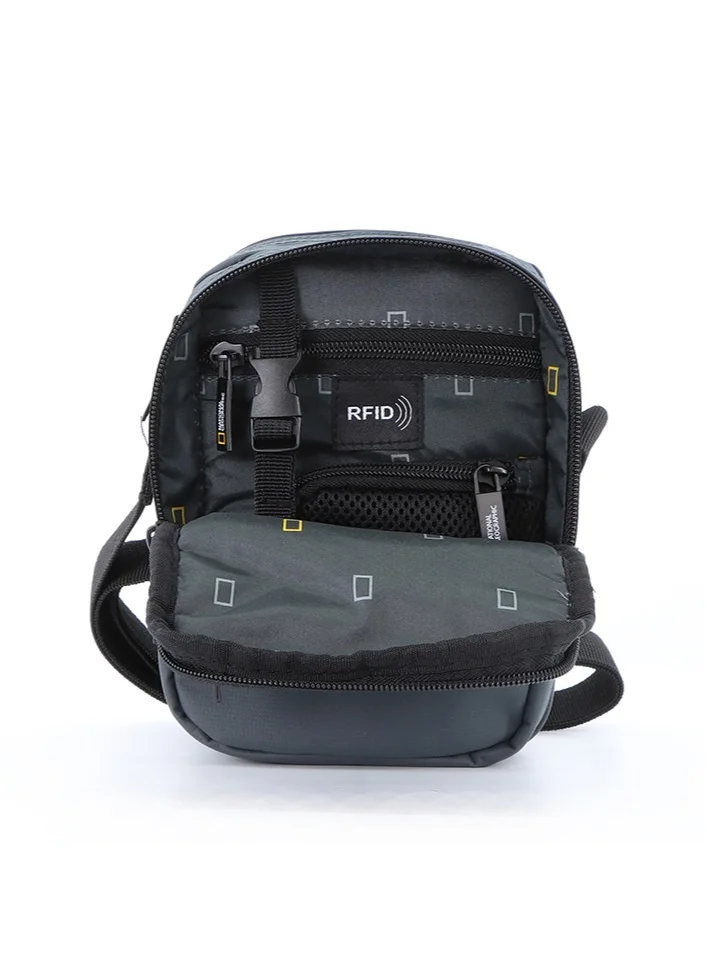 NATIONAL GEOGRAPHIC National Geographic Mutation Small Utility Bag Grey, Zipper Compartment Casual Shoulder Bag For Men And Women Removable Shoulder Strap Secure RFID Pocket